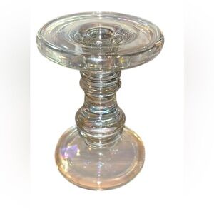 (2) Krosno rainbow Iridescent Candle stick Holder clear